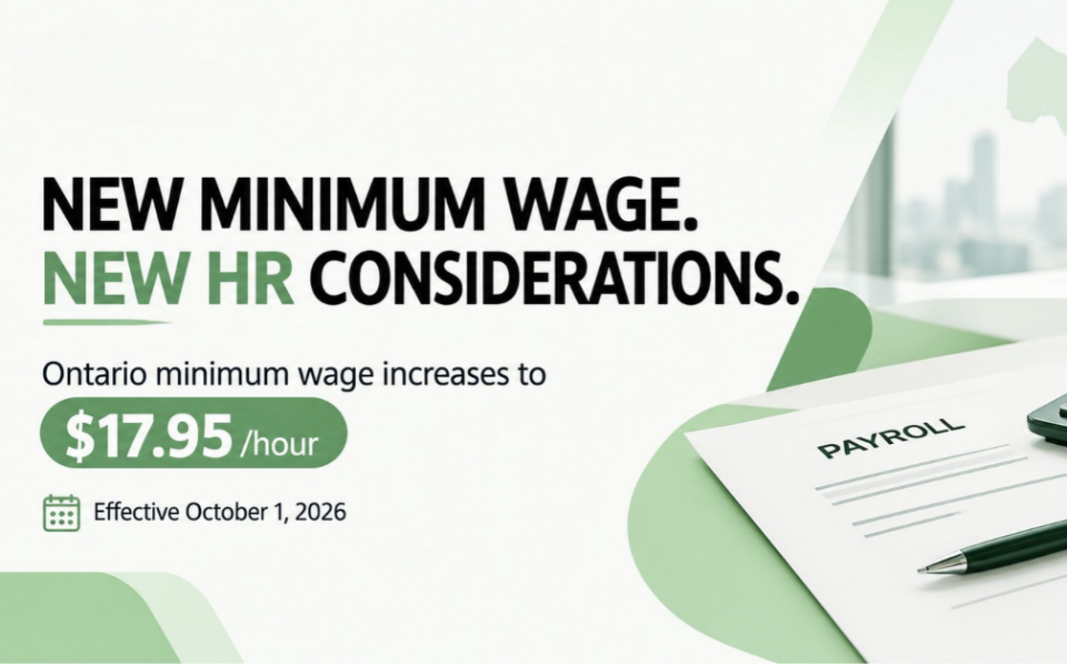 Ontario minimum wage increase to $17.95 per hour effective October 1, 2026